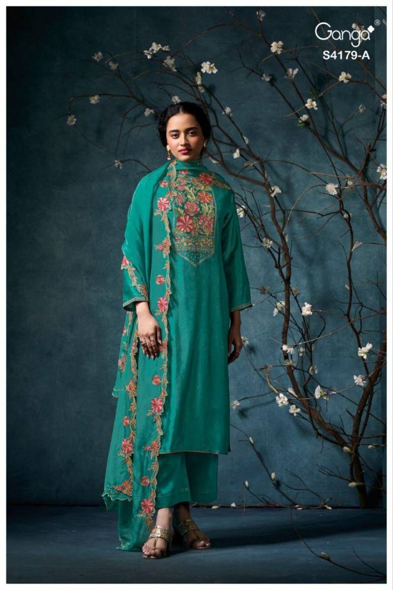 Ganga Liselle 4179 Designer Bemberg Silk Salwar Suit Collection