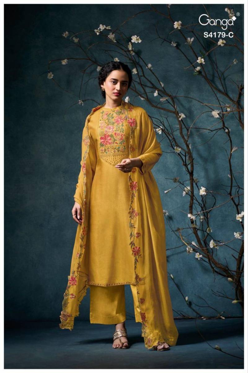 Ganga Liselle 4179 Designer Bemberg Silk Salwar Suit Collection