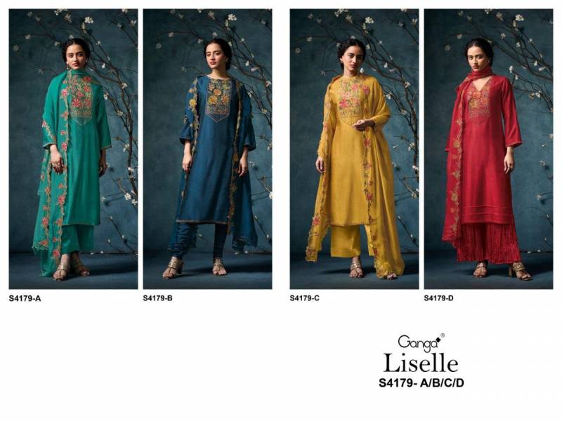 Ganga Liselle 4179 Designer Bemberg Silk Salwar Suit Collection