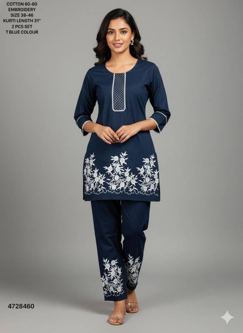 Naisha K 497 Cotton Embroidered Co Ord Set Collection