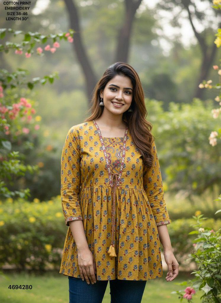 Naisha k 391 Vol 3 Jaipuri Cotton Printed Fancy Ladies Top Collection