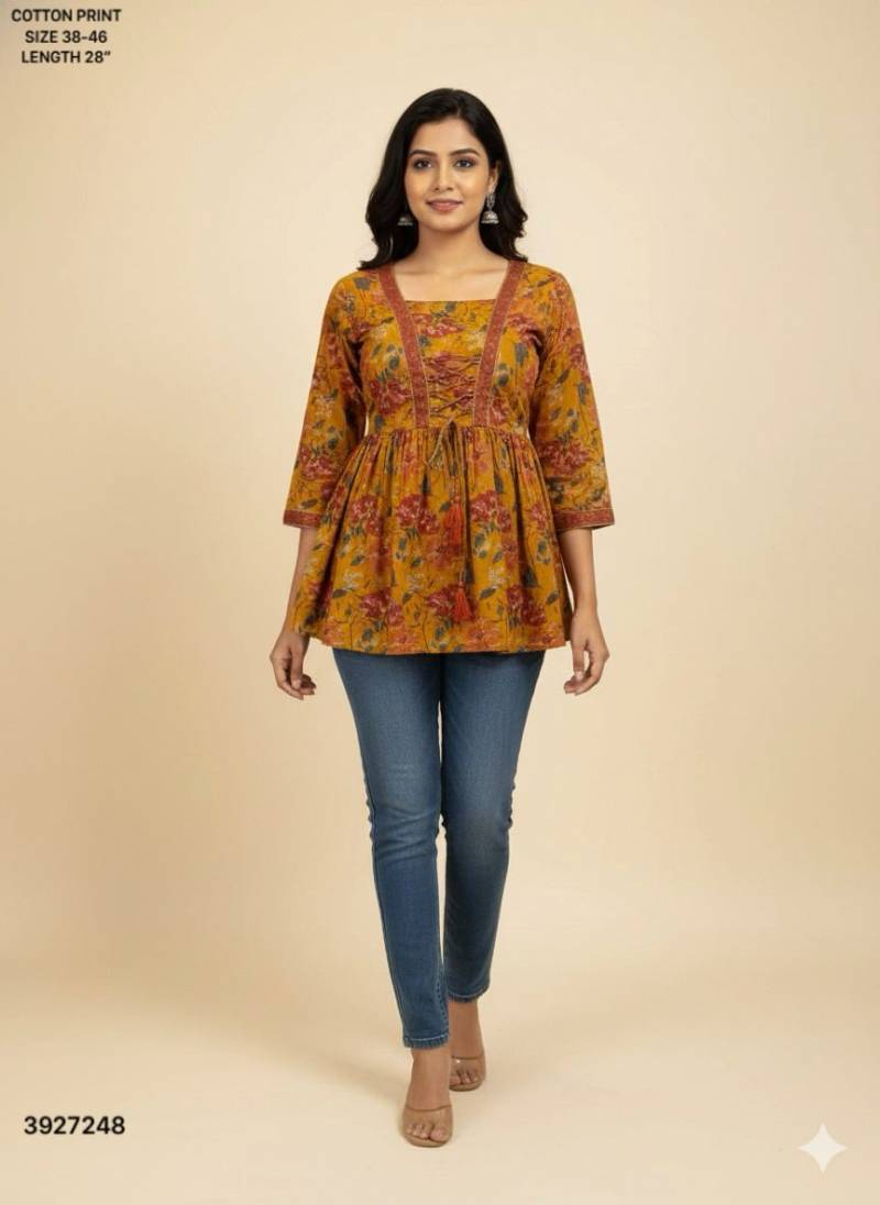 Naisha K 499 Cotton Printed Stylish Ladies Top Collection