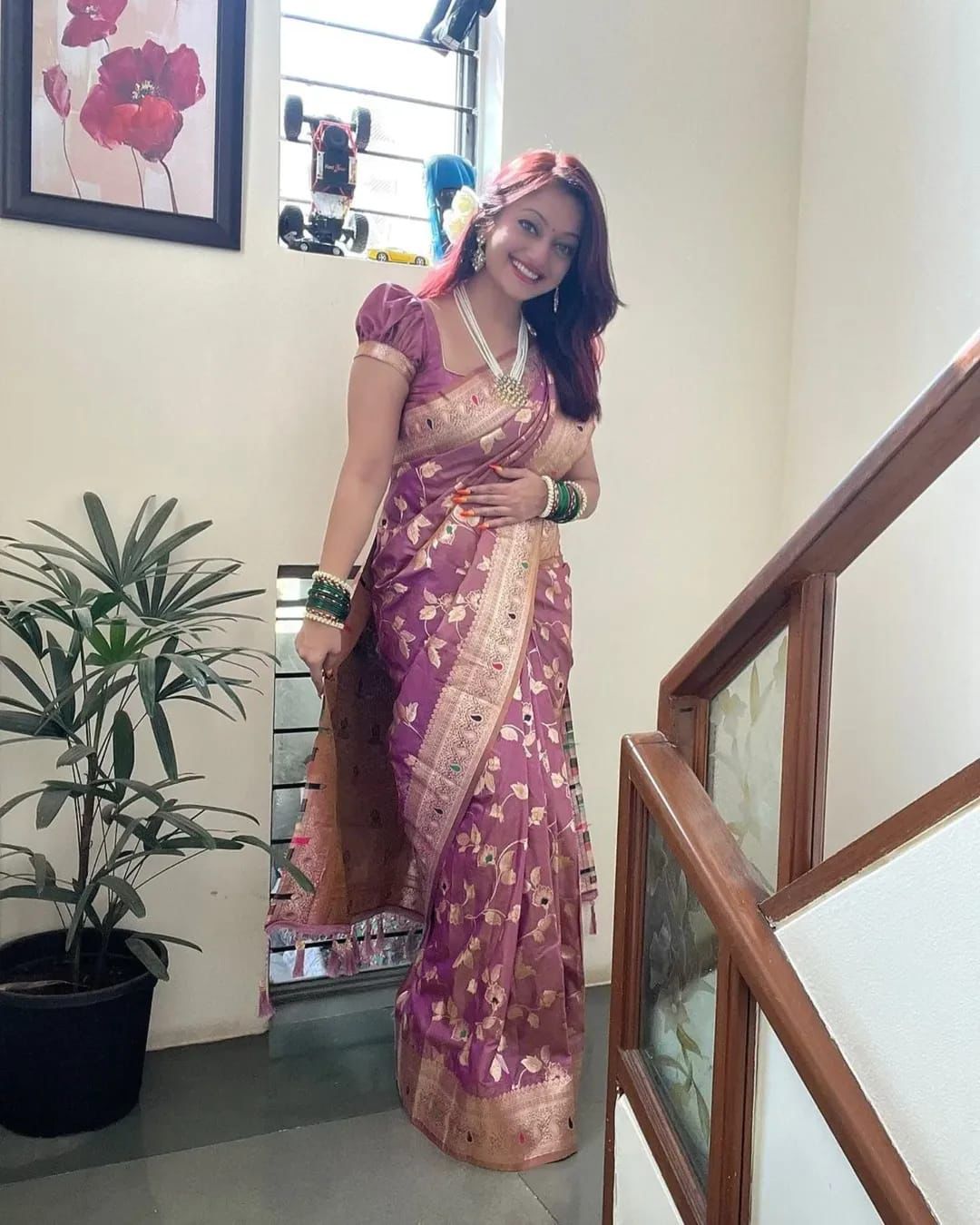 Lekha MN Takshshila Banarasi Silk Zari Weaving Saree