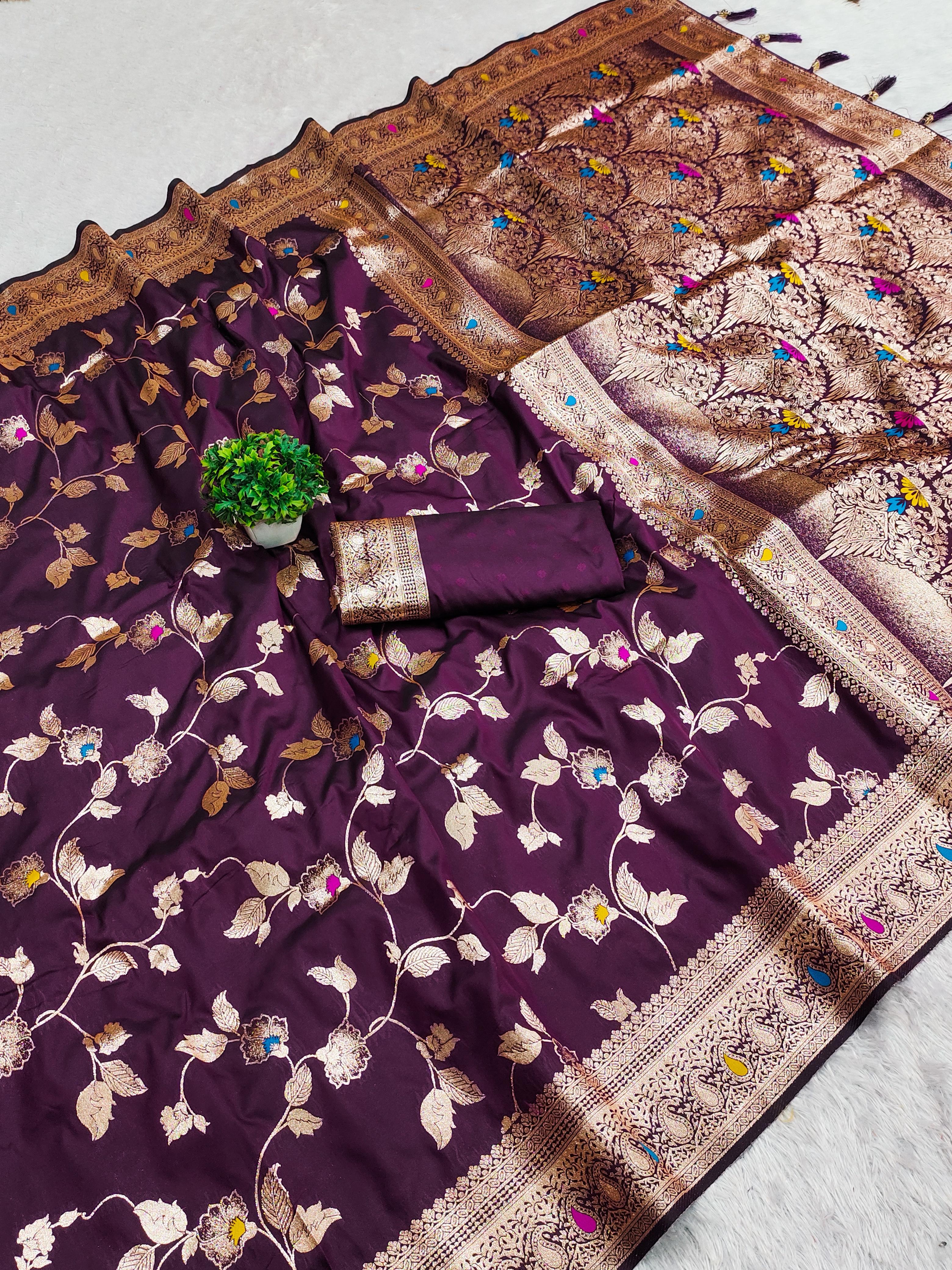 Lekha MN Takshshila Banarasi Silk Zari Weaving Saree