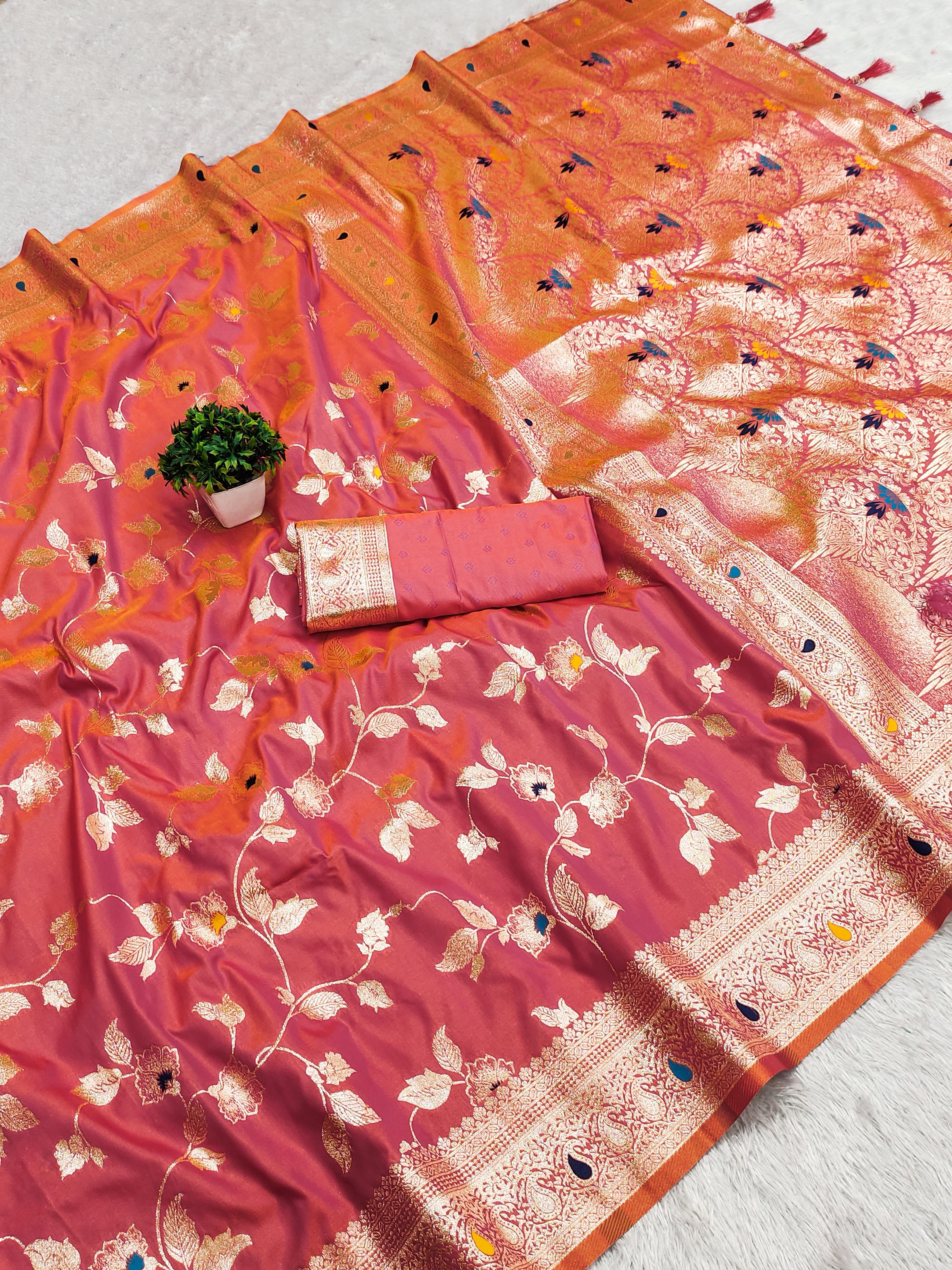 Lekha MN Takshshila Banarasi Silk Zari Weaving Saree