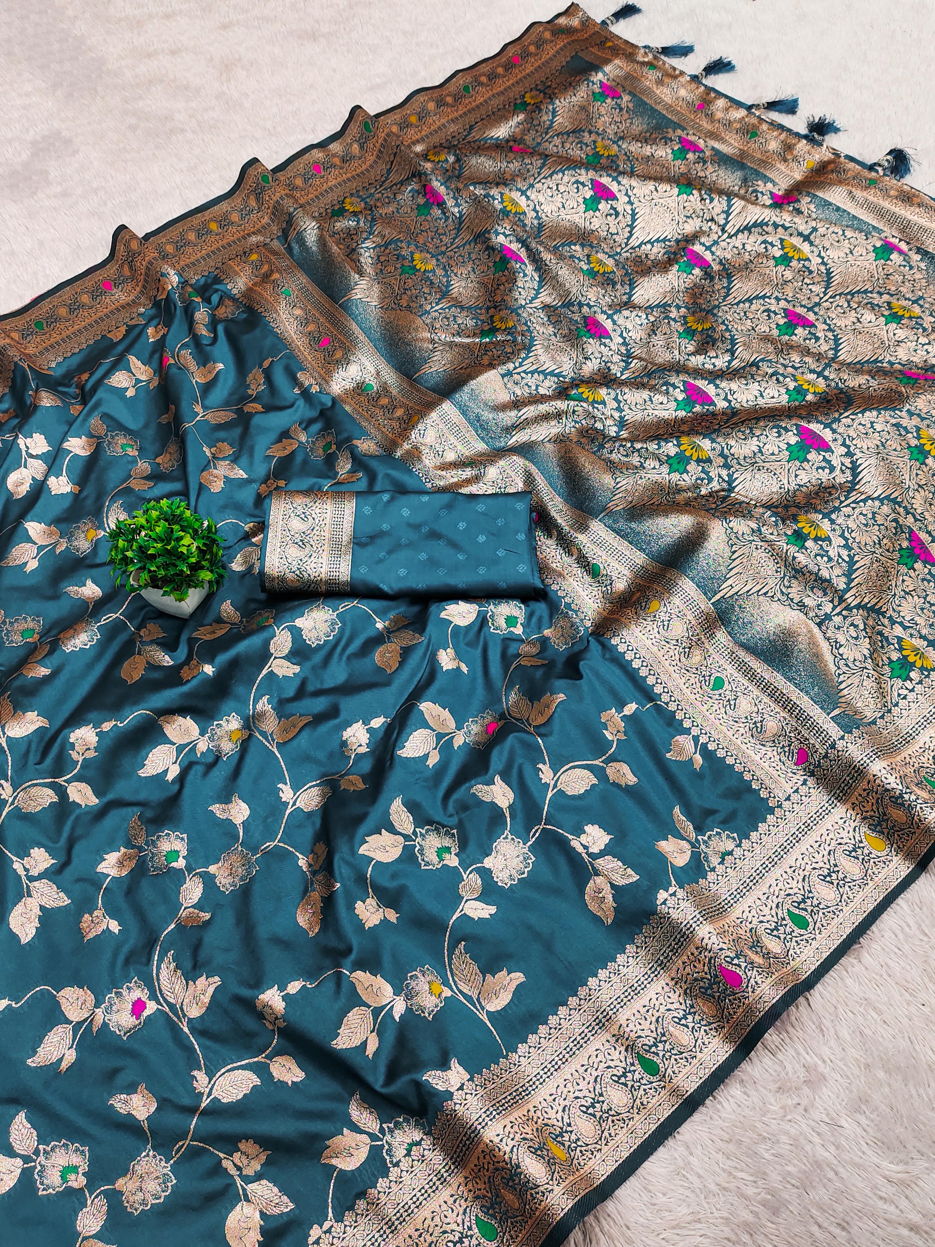 Lekha MN Takshshila Banarasi Silk Zari Weaving Saree