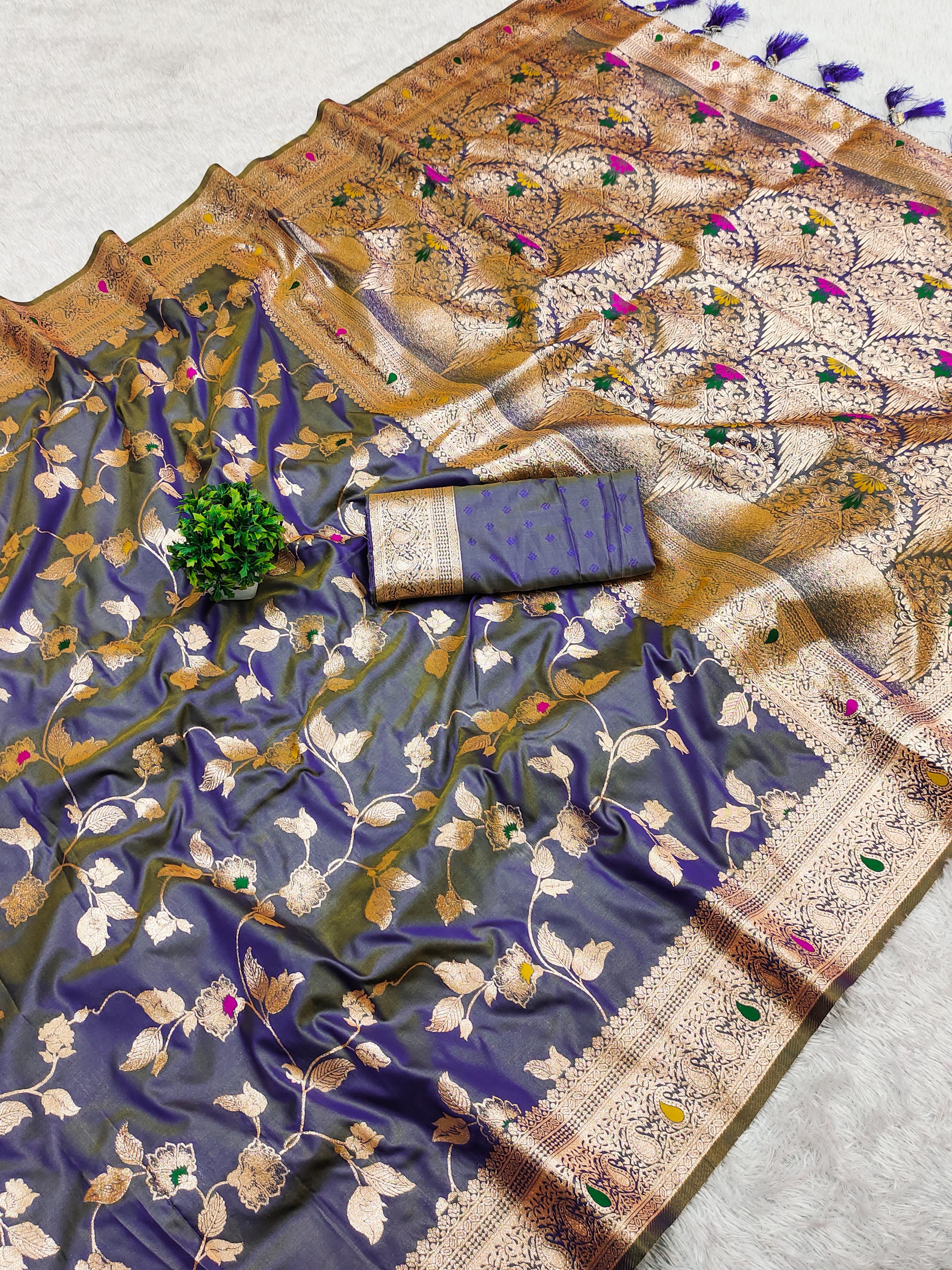 Lekha MN Takshshila Banarasi Silk Zari Weaving Saree