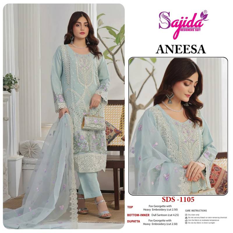 Sajida Aneesa Designer Georgette Embroidered Salwar Suit Collection