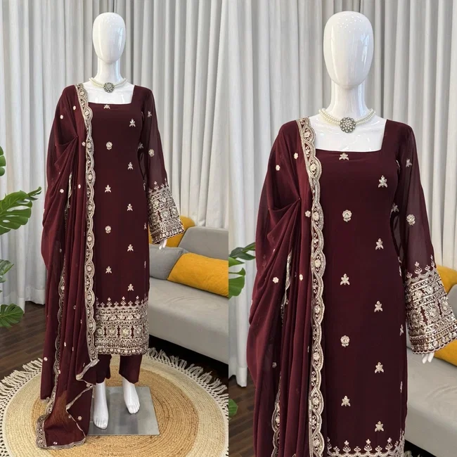 Glory KD 1548 Georgette Designer Suit & Pent Set