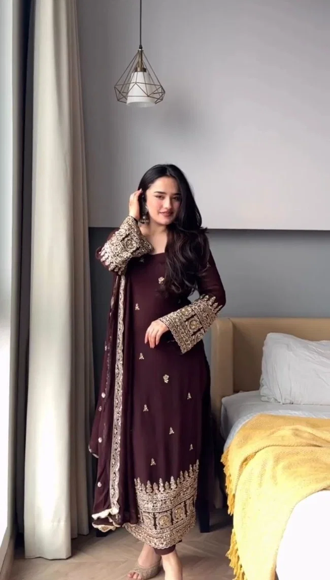 Glory KD 1548 Georgette Designer Suit & Pent Set