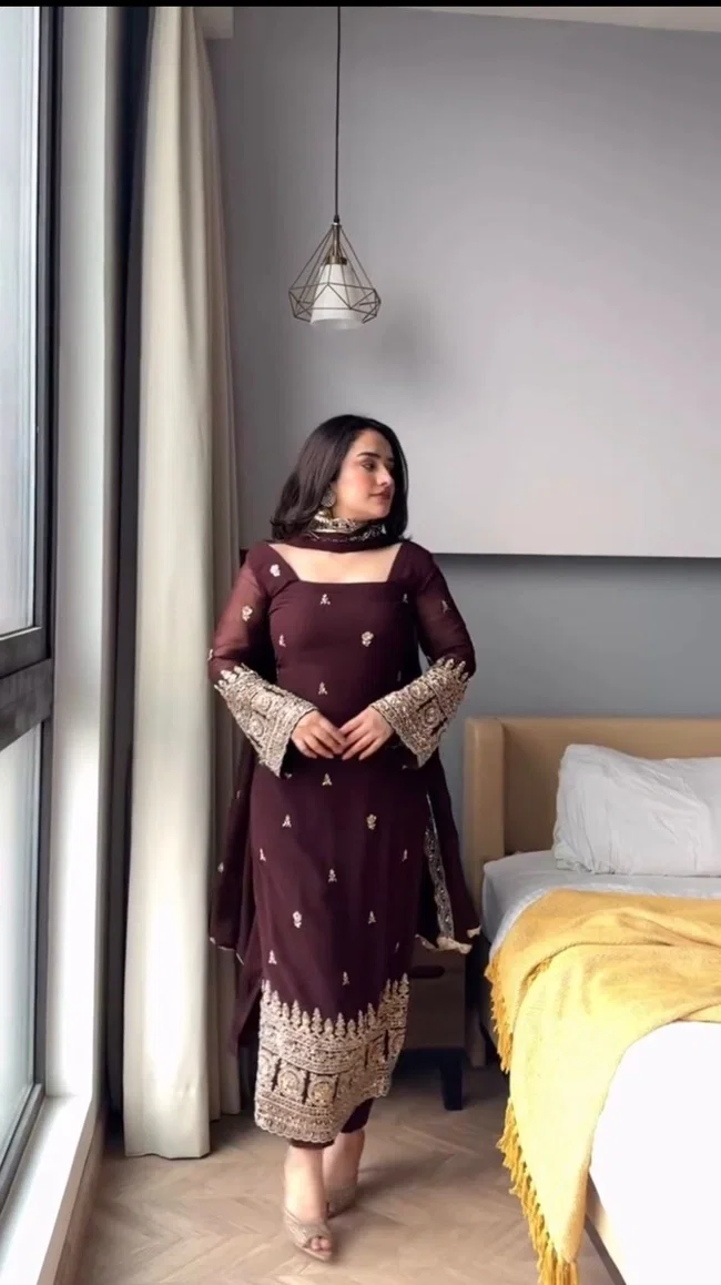 Glory KD 1548 Georgette Designer Suit & Pent Set