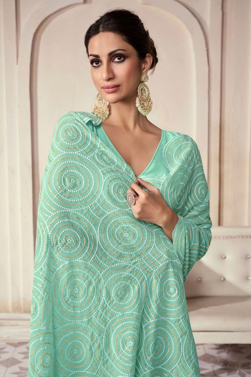 Lekha TF 148 Georgette Embroidery Work Party Wear Saree
