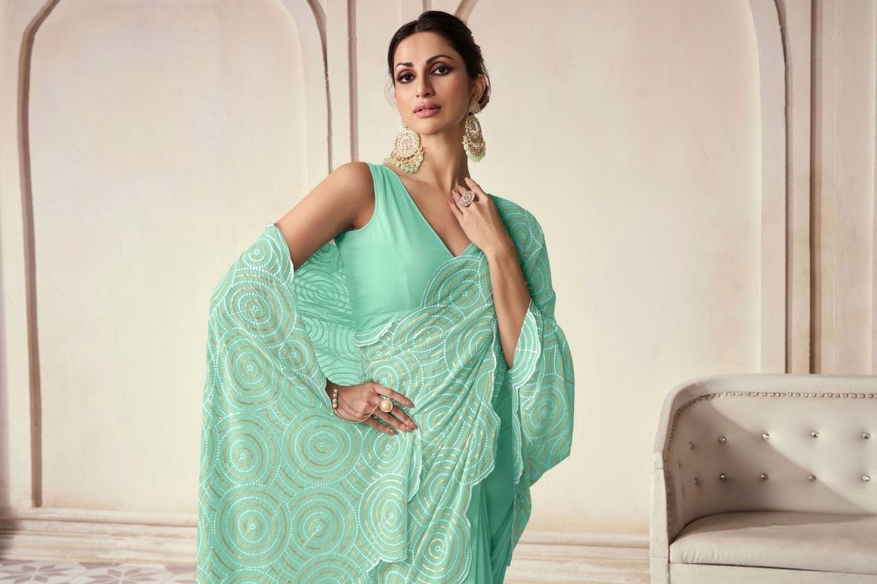 Lekha TF 148 Georgette Embroidery Work Party Wear Saree
