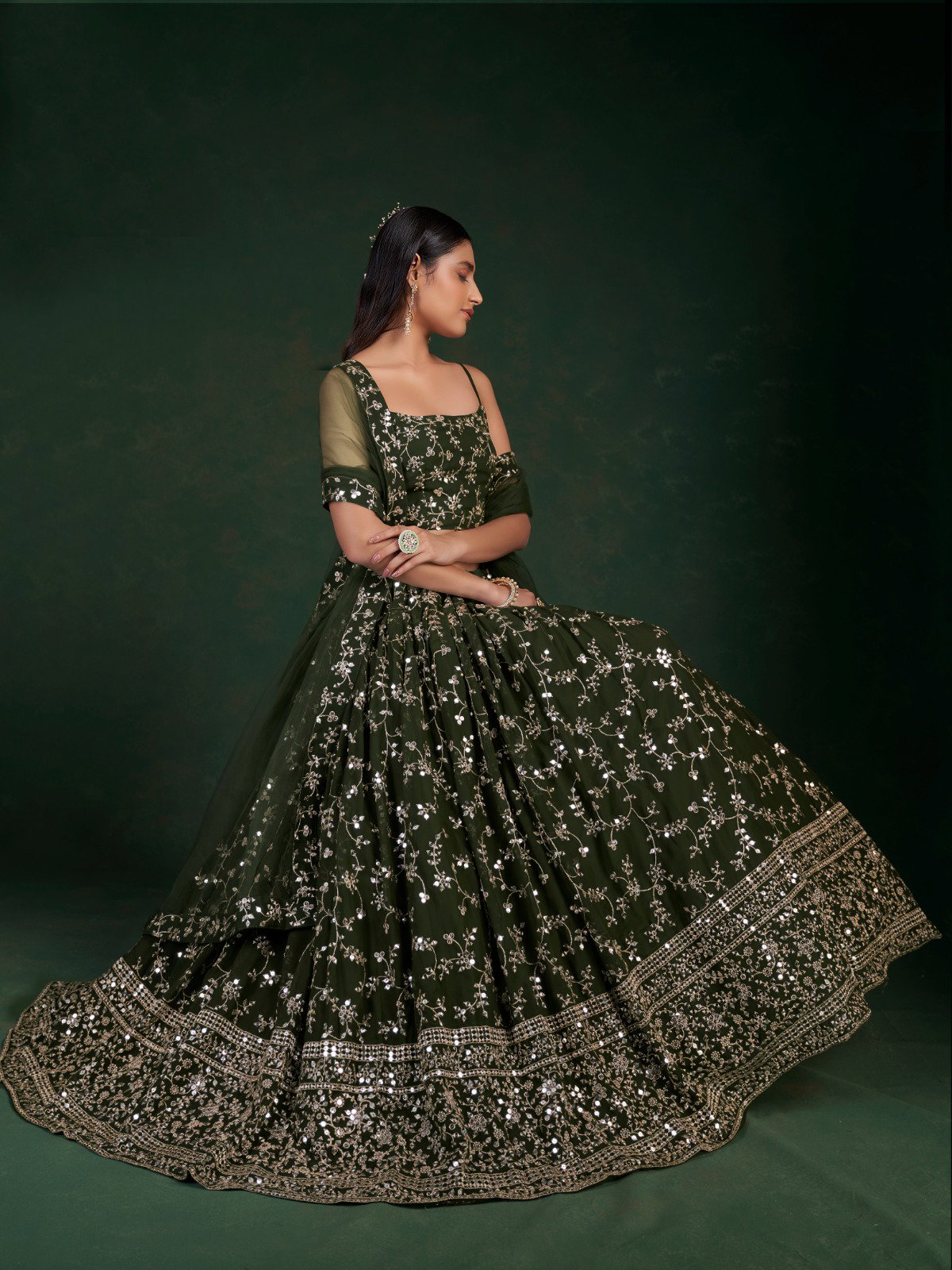 Lekha TF 156 Georgette Sequins Zari Wedding Wear Lehenga Choli