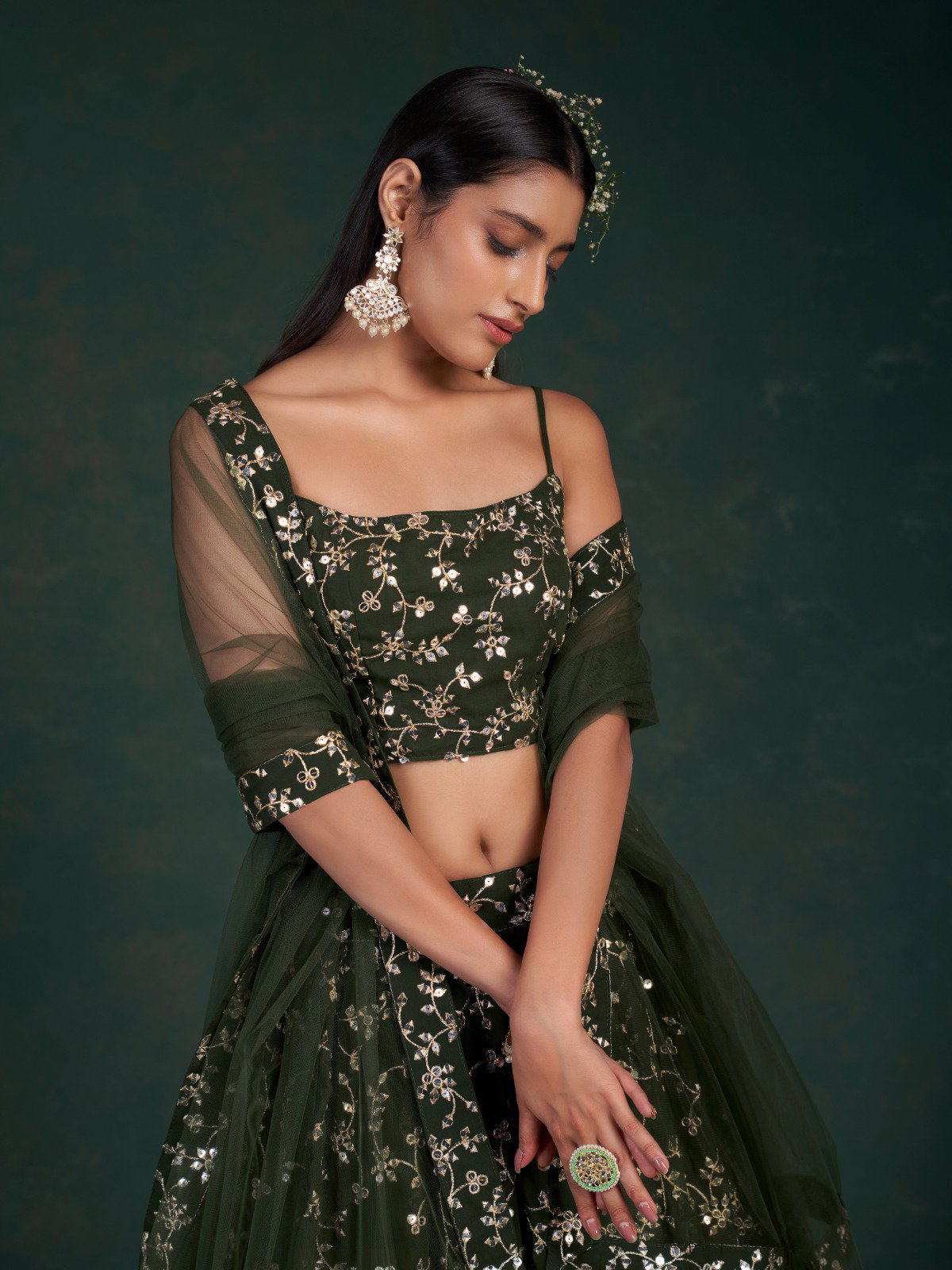 Lekha TF 156 Georgette Sequins Zari Wedding Wear Lehenga Choli