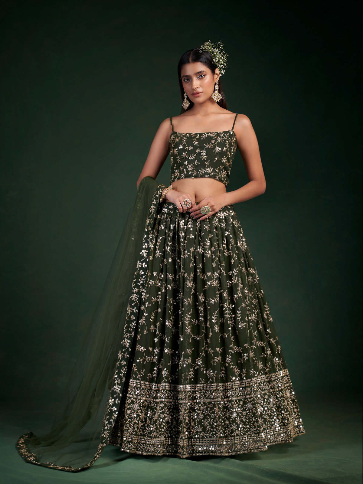 Lekha TF 156 Georgette Sequins Zari Wedding Wear Lehenga Choli