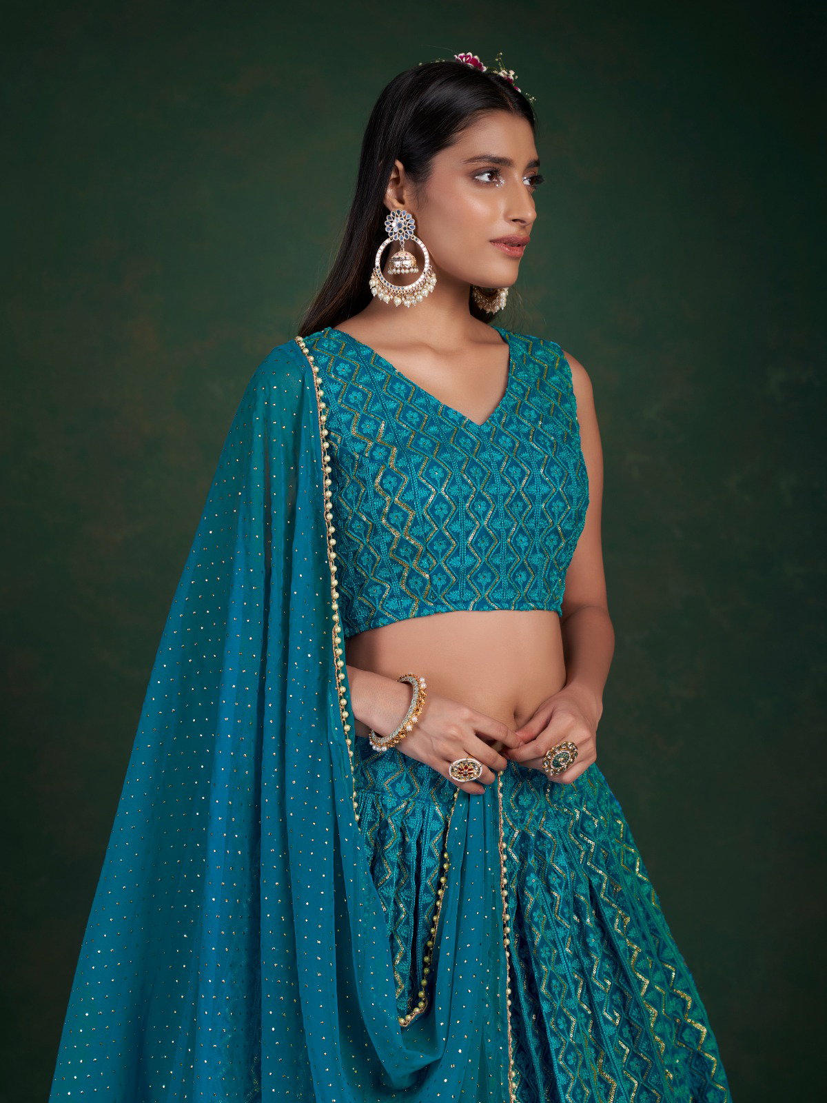Lekha TF 168 Georgette Resham Sequins Worked Lehenga Choli