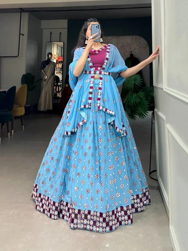 Lekha Yf 1733 Georgette Sequins Embroidery Worked Beautiful Lehenga Choli