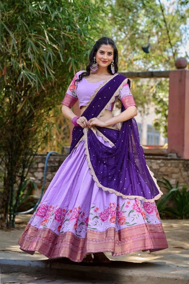 Lekha Yf 1518 Cotton Silk Embroidery Worked Premium Lehenga Choli Collection