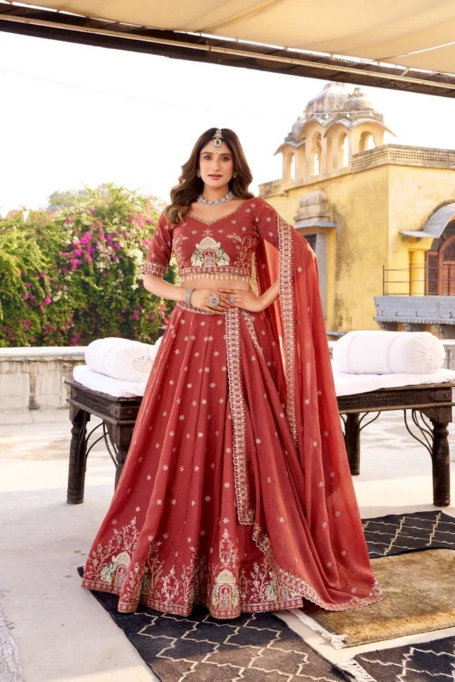 Lekha Yf 1457 Chocolate Crush Embroidery Worked Beautiful Lehenga Choli Collection