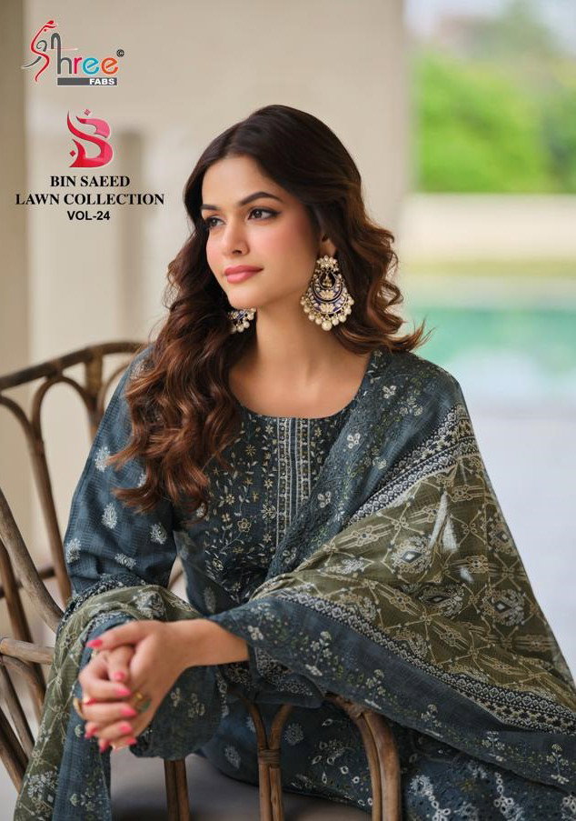 Shree Bin Saeed Lawn Collection Vol 24 Lawn Cotton Pakistani Suit