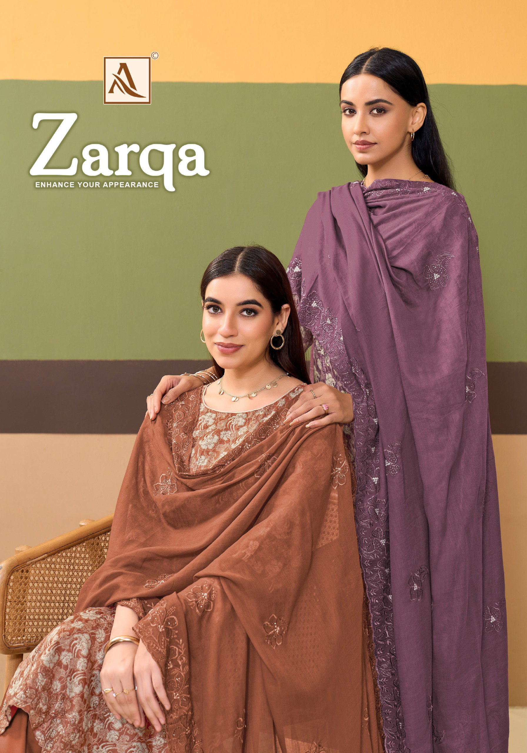 Alok Zarqa Zam Cotton Printed Embroidered Dress Material Collection