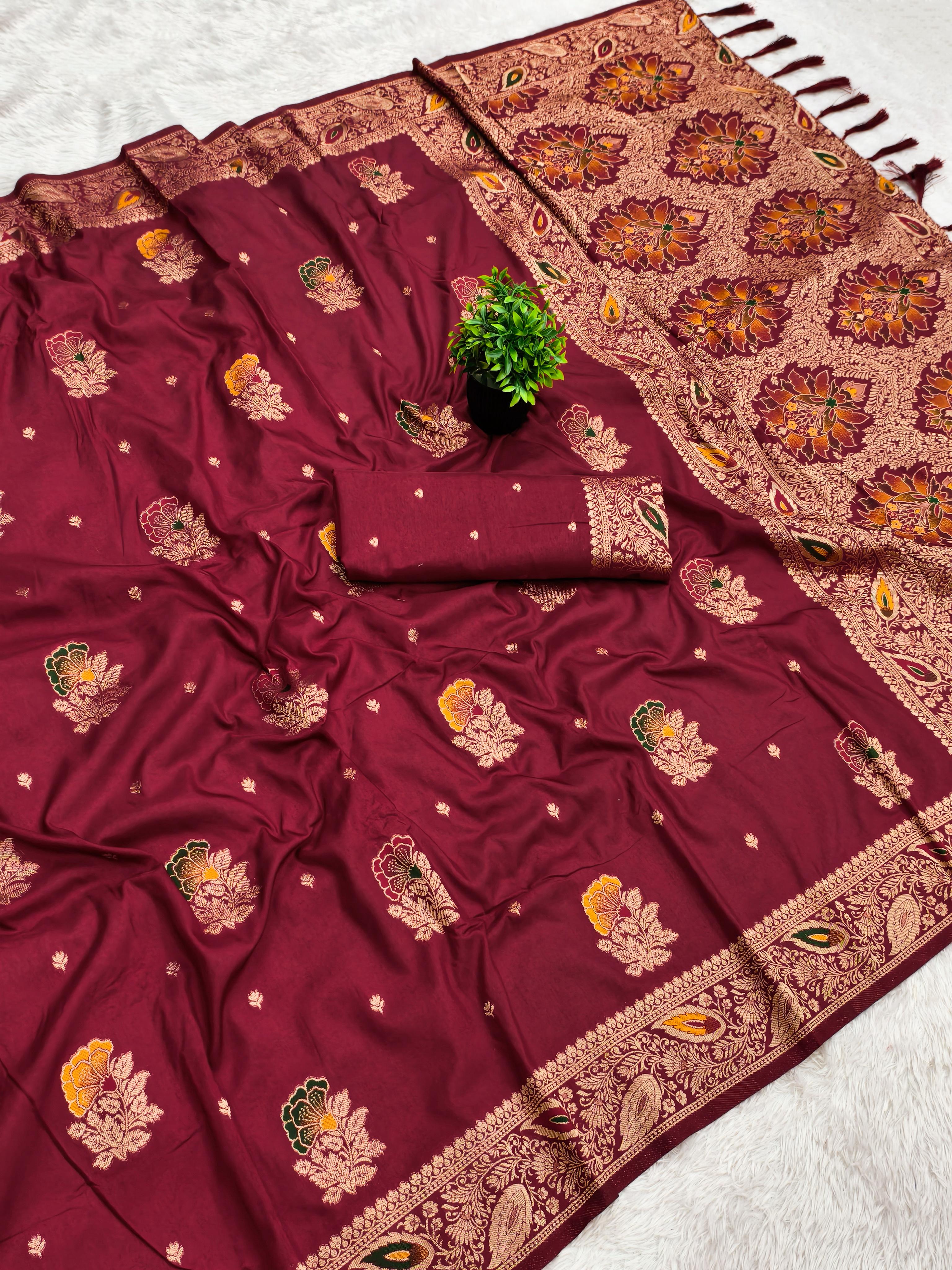 Lekha MN Gulaboo Dolla Silk Heavy Meenakari Weaving Saree