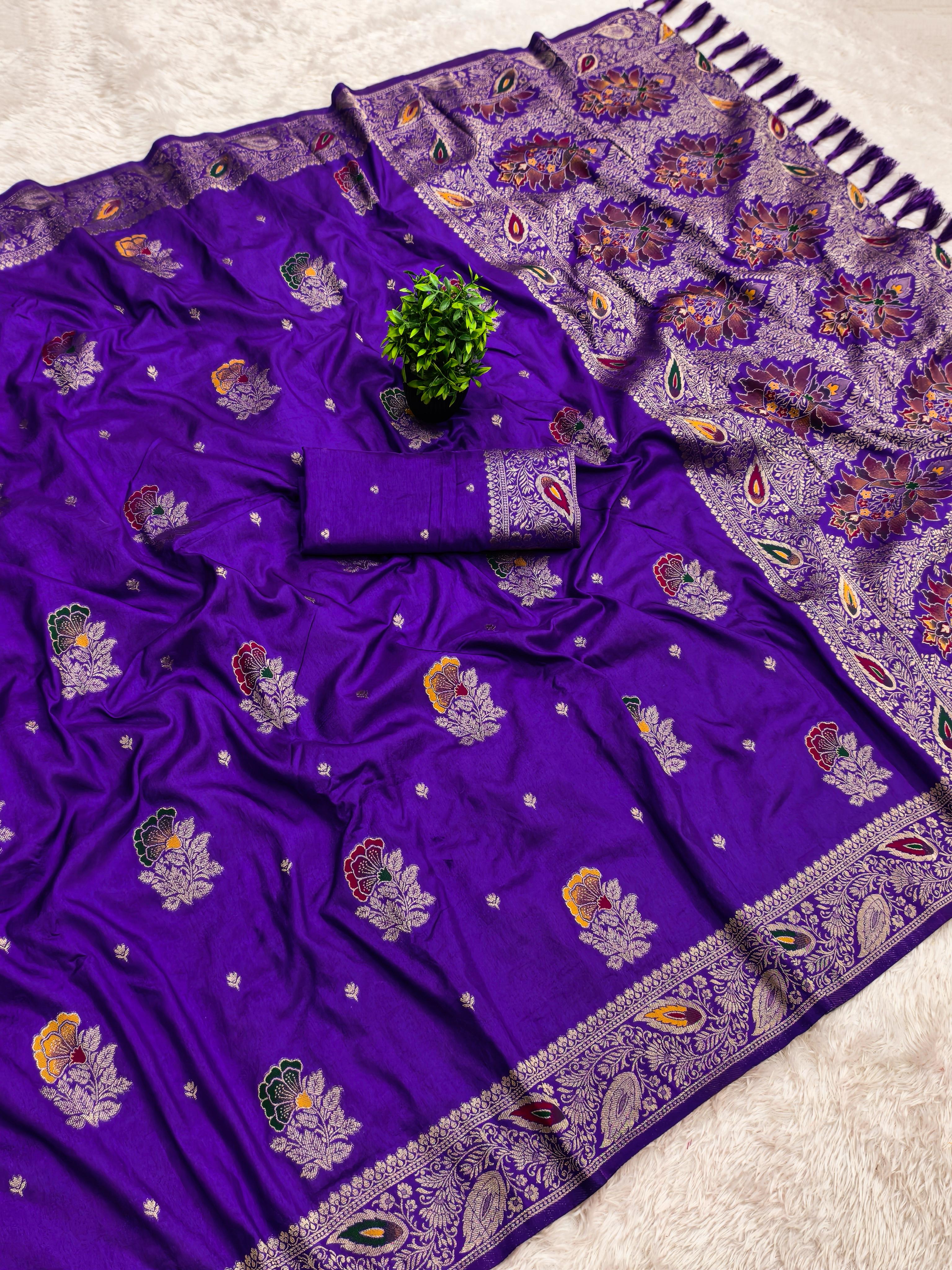 Lekha MN Gulaboo Dolla Silk Heavy Meenakari Weaving Saree
