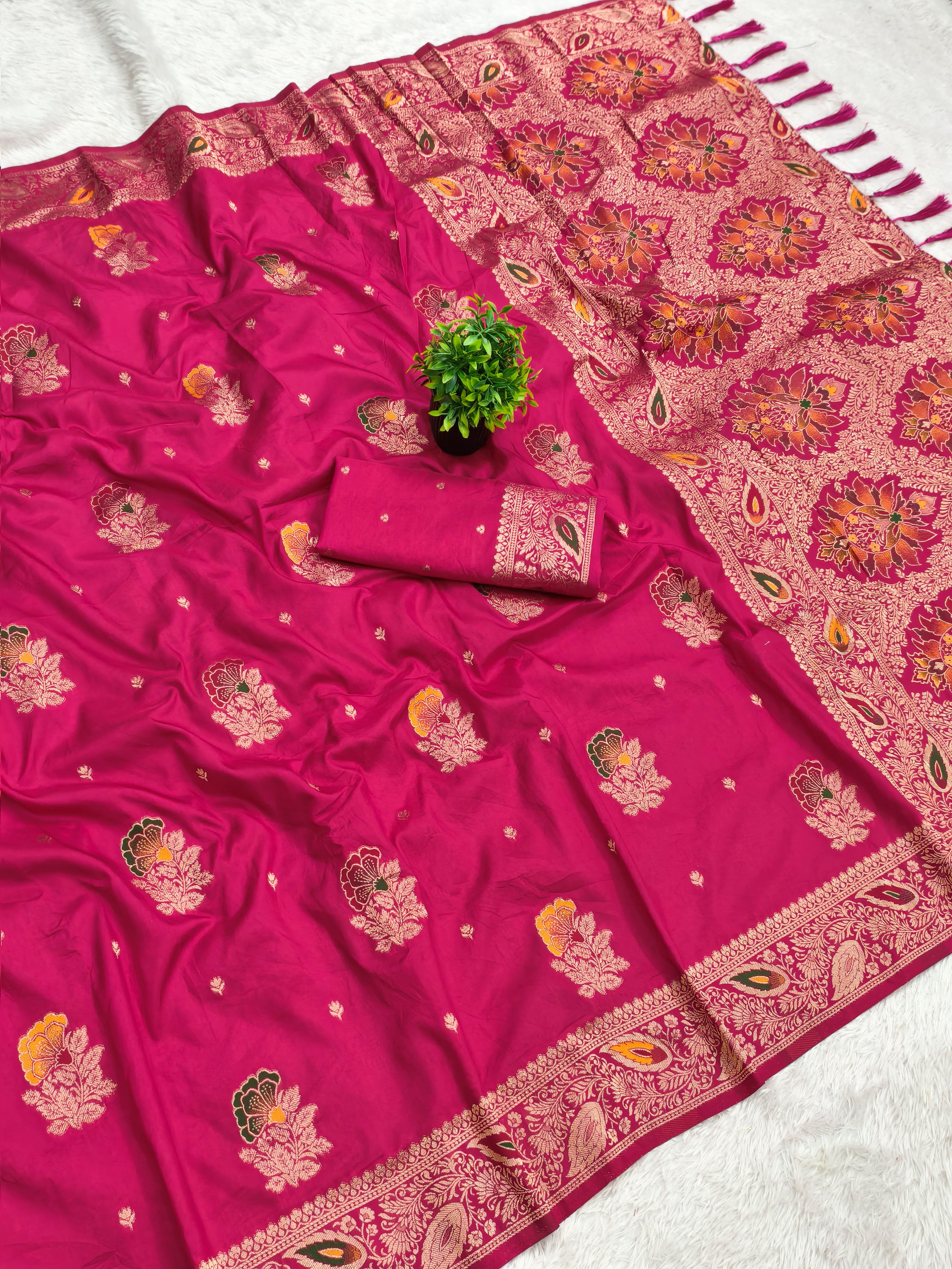 Lekha MN Gulaboo Dolla Silk Heavy Meenakari Weaving Saree