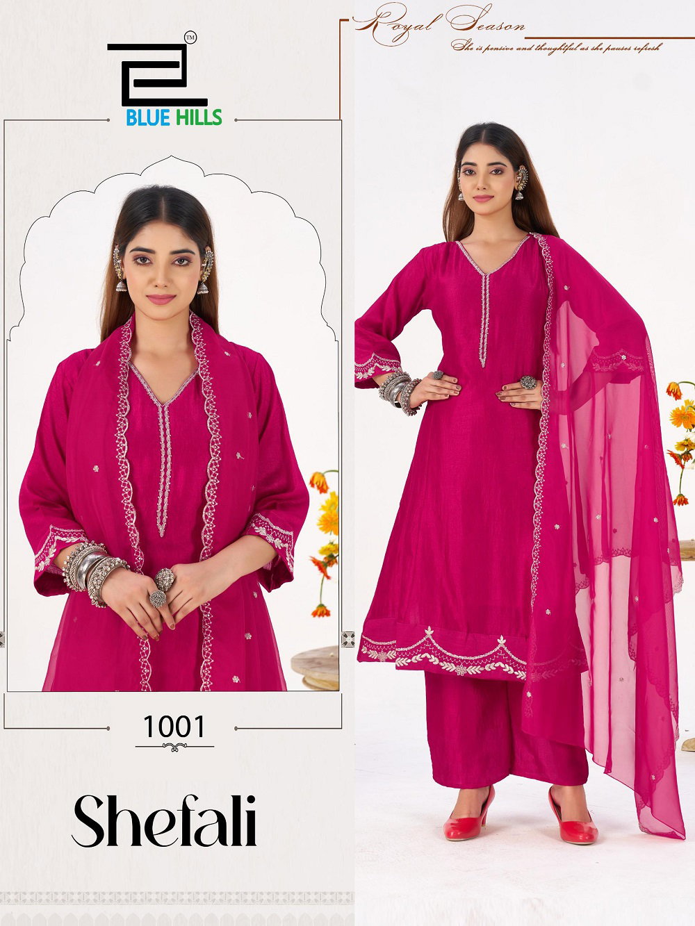 Blue Hills Shefali Vichitra Silk Kurti Bottom With Dupatta Collection