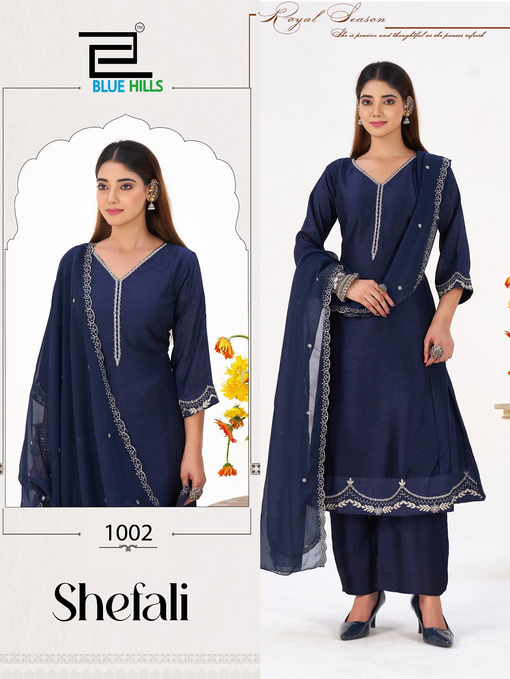 Blue Hills Shefali Vichitra Silk Kurti Bottom With Dupatta Collection