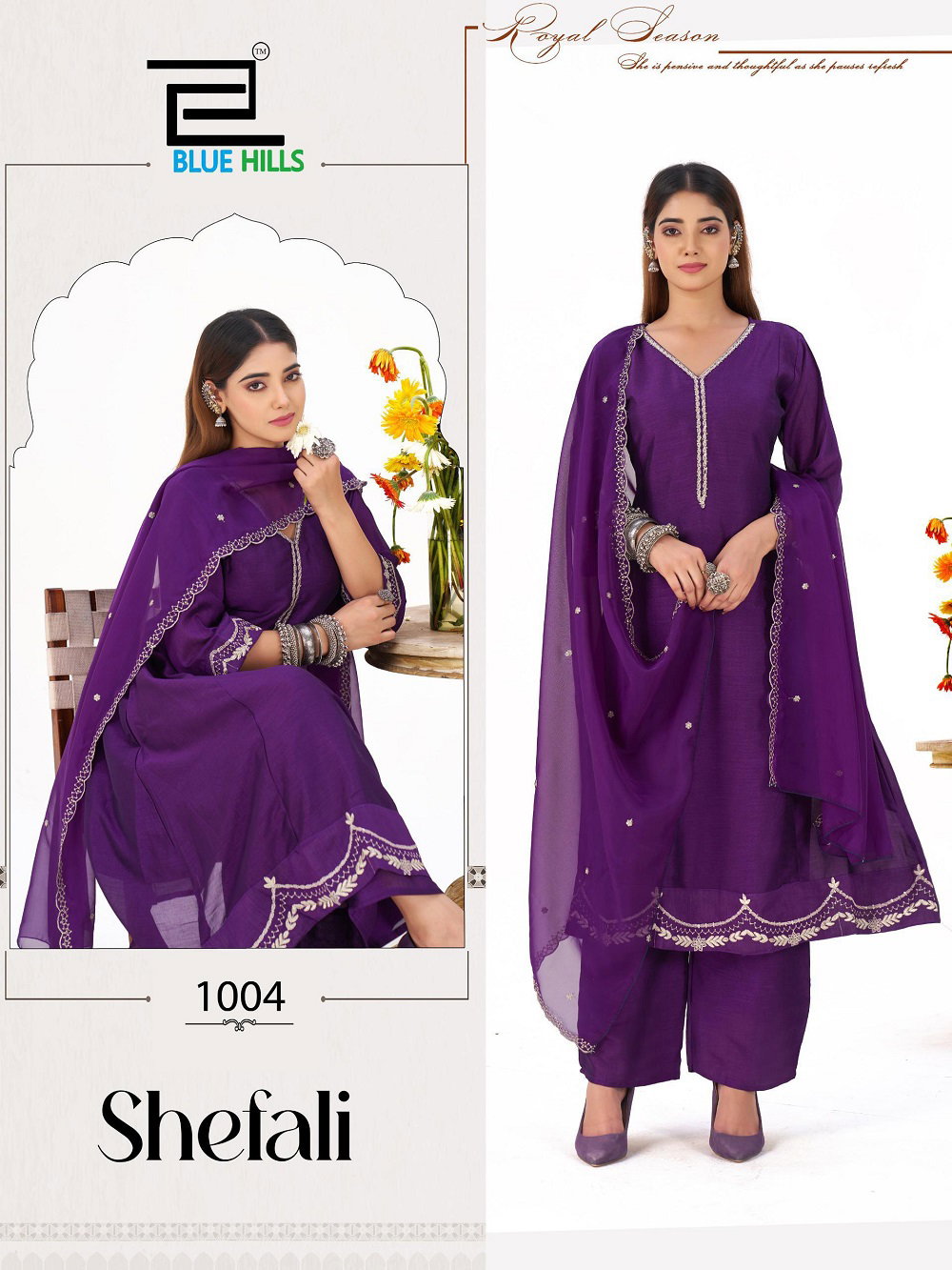 Blue Hills Shefali Vichitra Silk Kurti Bottom With Dupatta Collection