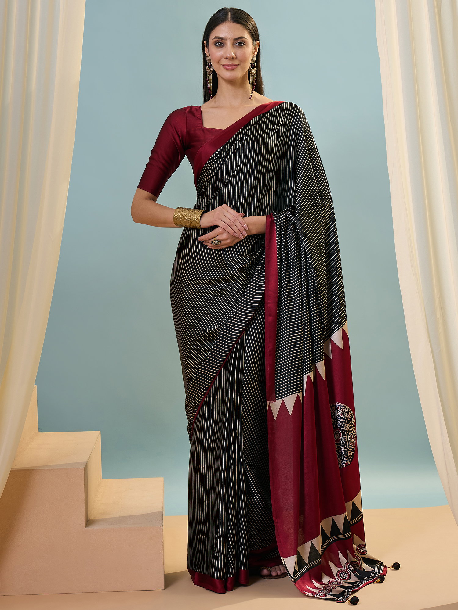 Gf Lux 14 Modal Silk Printed Saree With Blouse Collection 