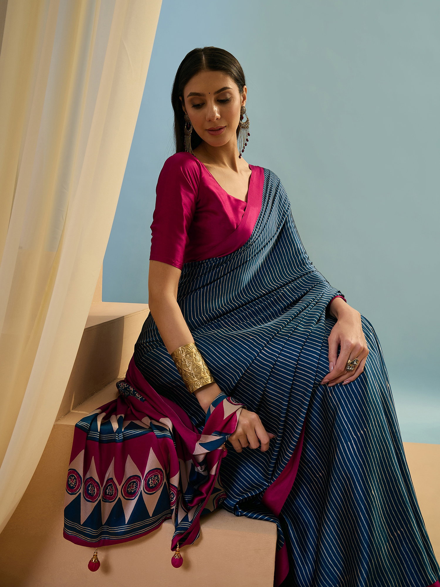 Gf Lux 14 Modal Silk Printed Saree With Blouse Collection 
