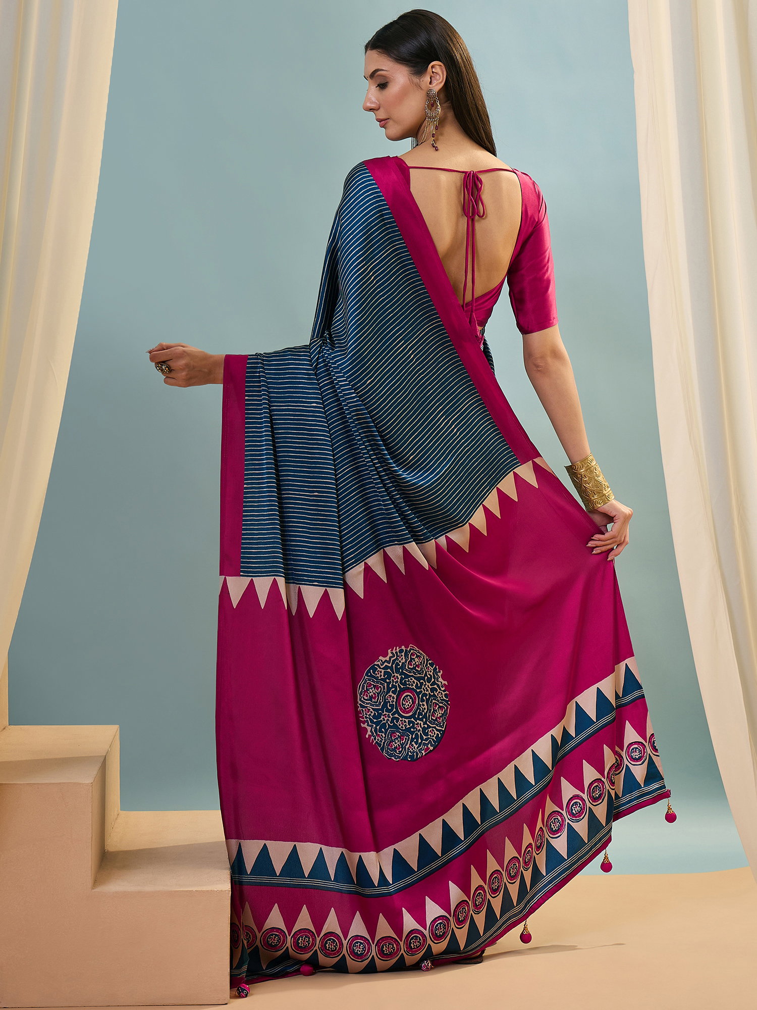 Gf Lux 14 Modal Silk Printed Saree With Blouse Collection 