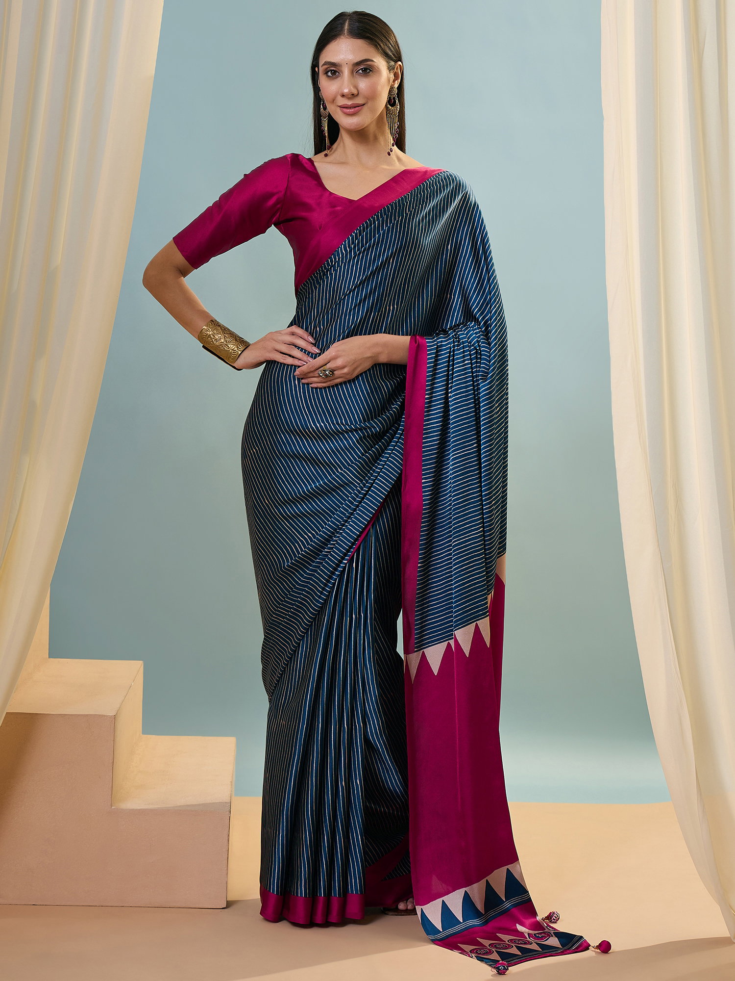 Gf Lux 14 Modal Silk Printed Saree With Blouse Collection 
