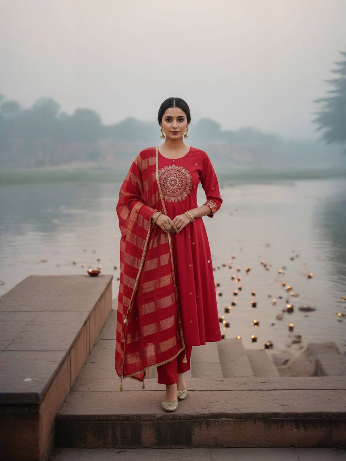 Navya Kurti 181 Party Wear Embroidery Worked Silk Blend Kurti with Pant and Dupatta Set 