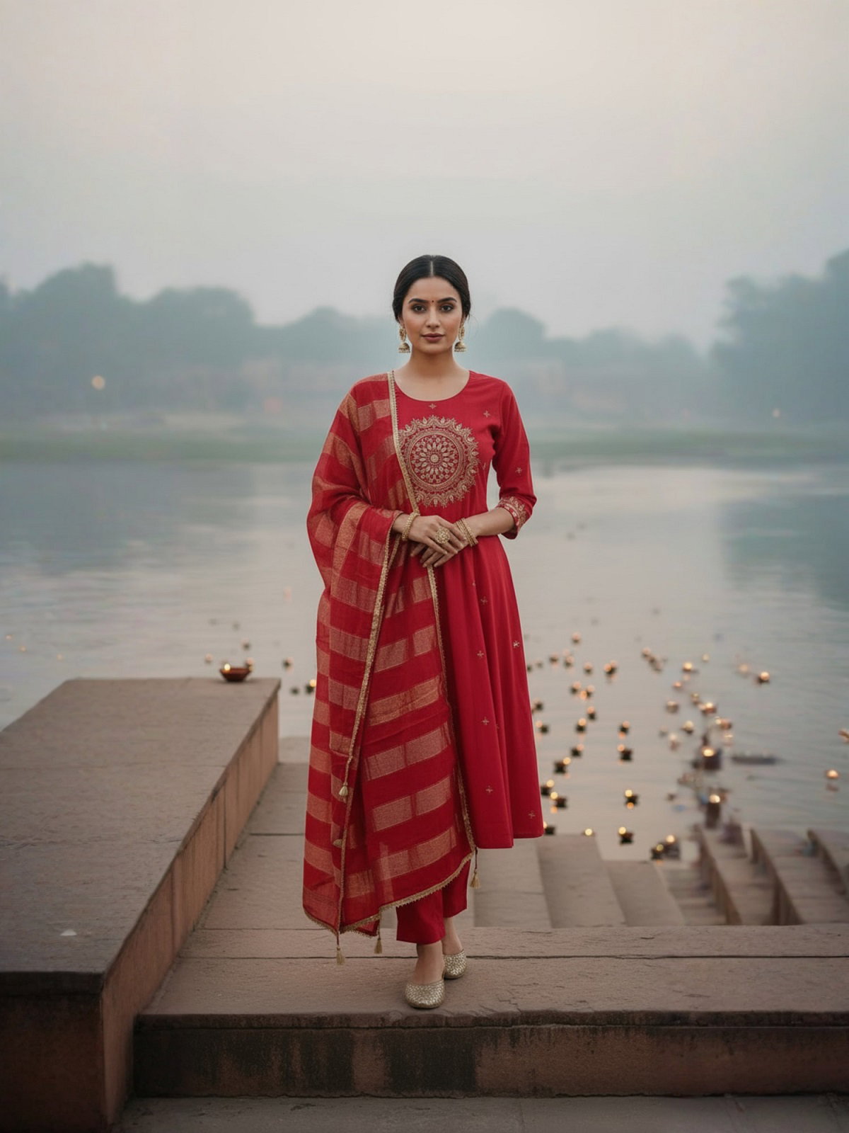 Navya Kurti 181 Party Wear Embroidery Worked Silk Blend Kurti with Pant and Dupatta Set 