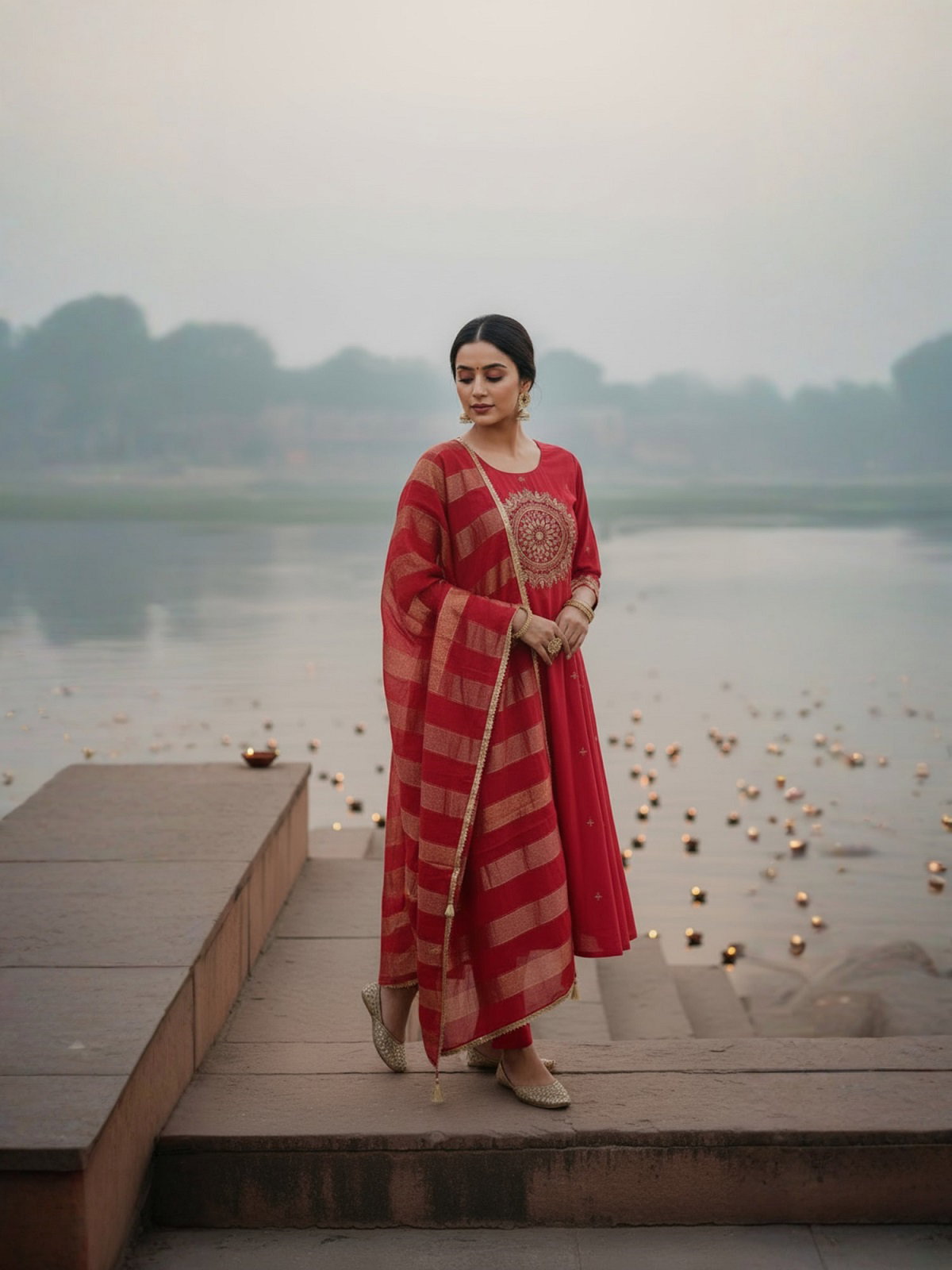 Navya Kurti 181 Party Wear Embroidery Worked Silk Blend Kurti with Pant and Dupatta Set 