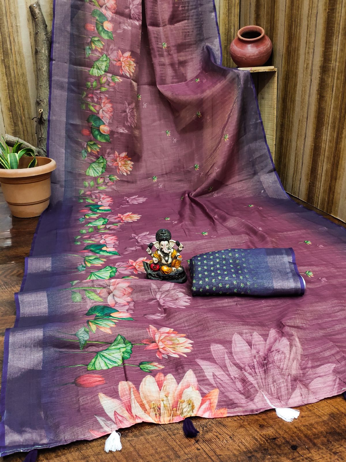 Lekha VC Erode Cotton Erode Border Net Blends Printed Saree