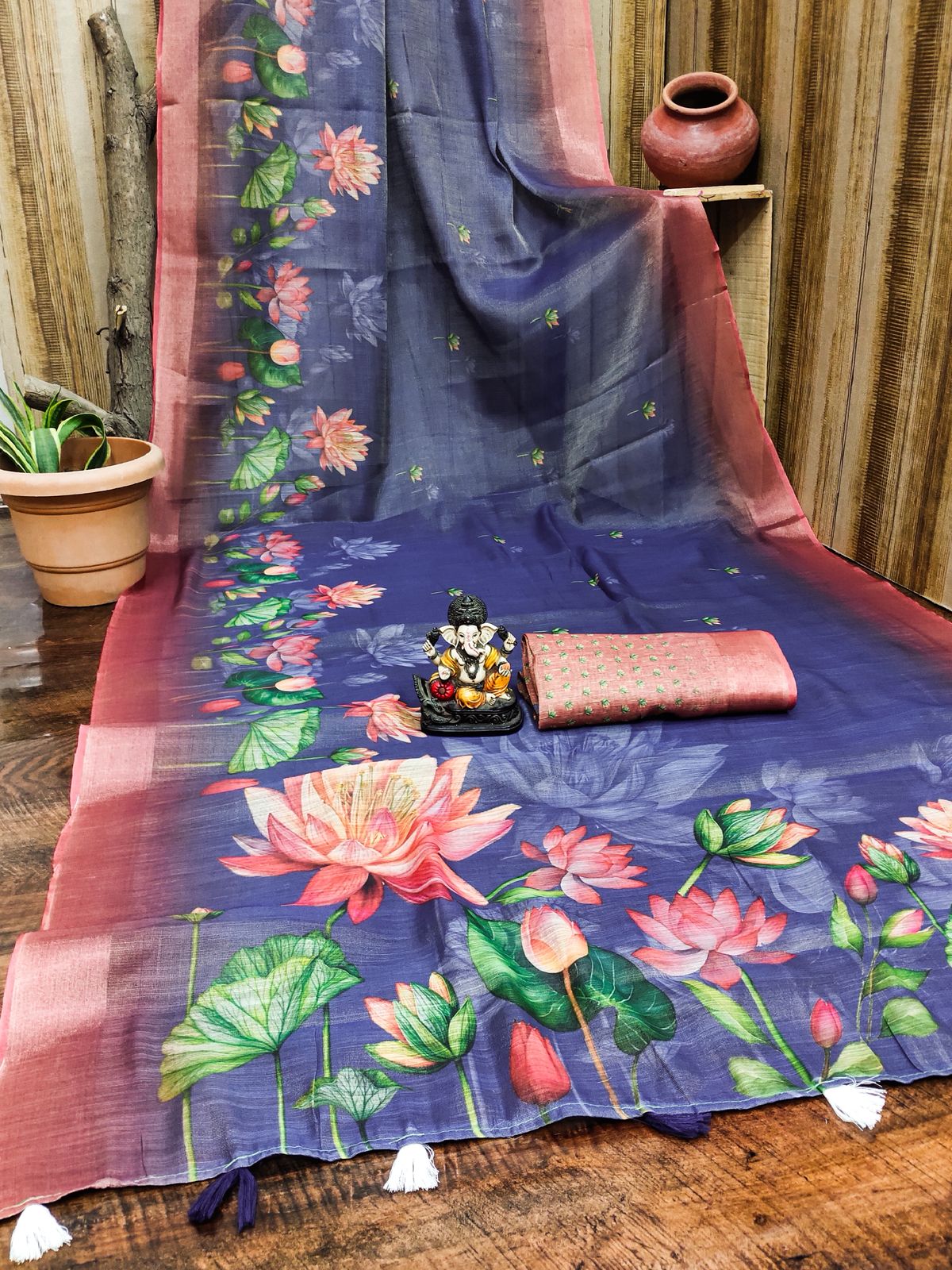 Lekha VC Erode Cotton Erode Border Net Blends Printed Saree