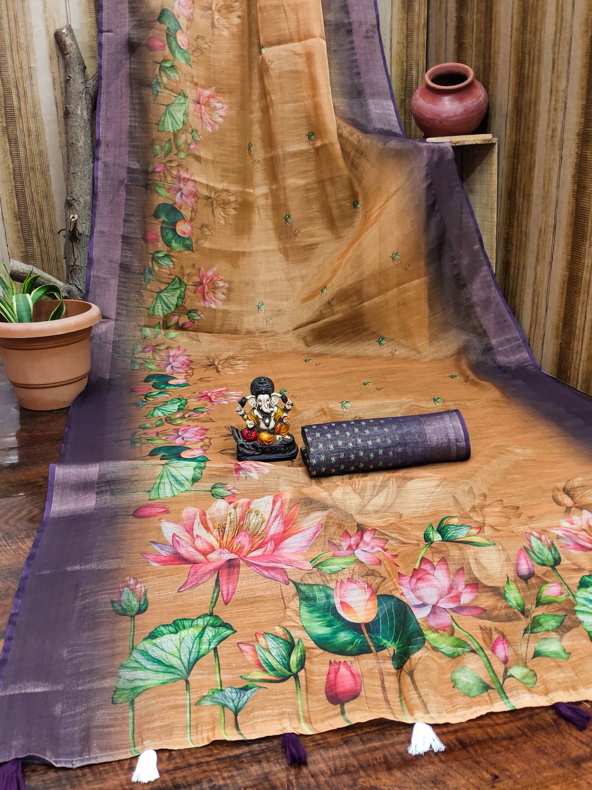 Lekha VC Erode Cotton Erode Border Net Blends Printed Saree