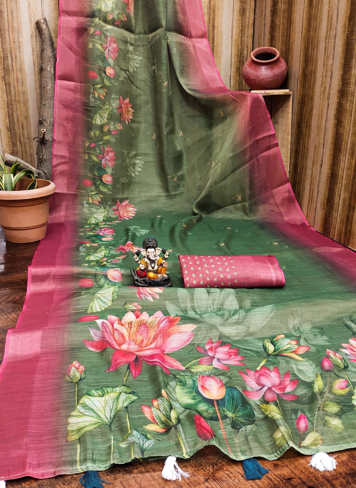 Lekha VC Erode Cotton Erode Border Net Blends Printed Saree