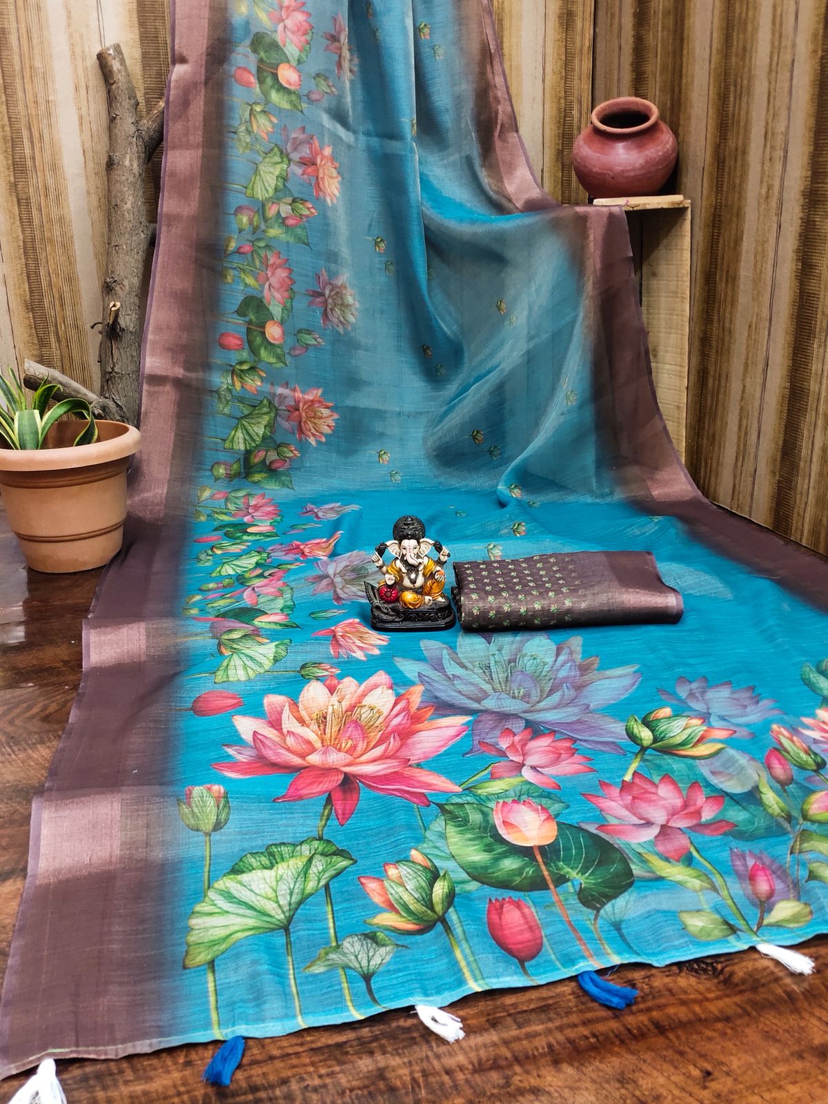 Lekha VC Erode Cotton Erode Border Net Blends Printed Saree