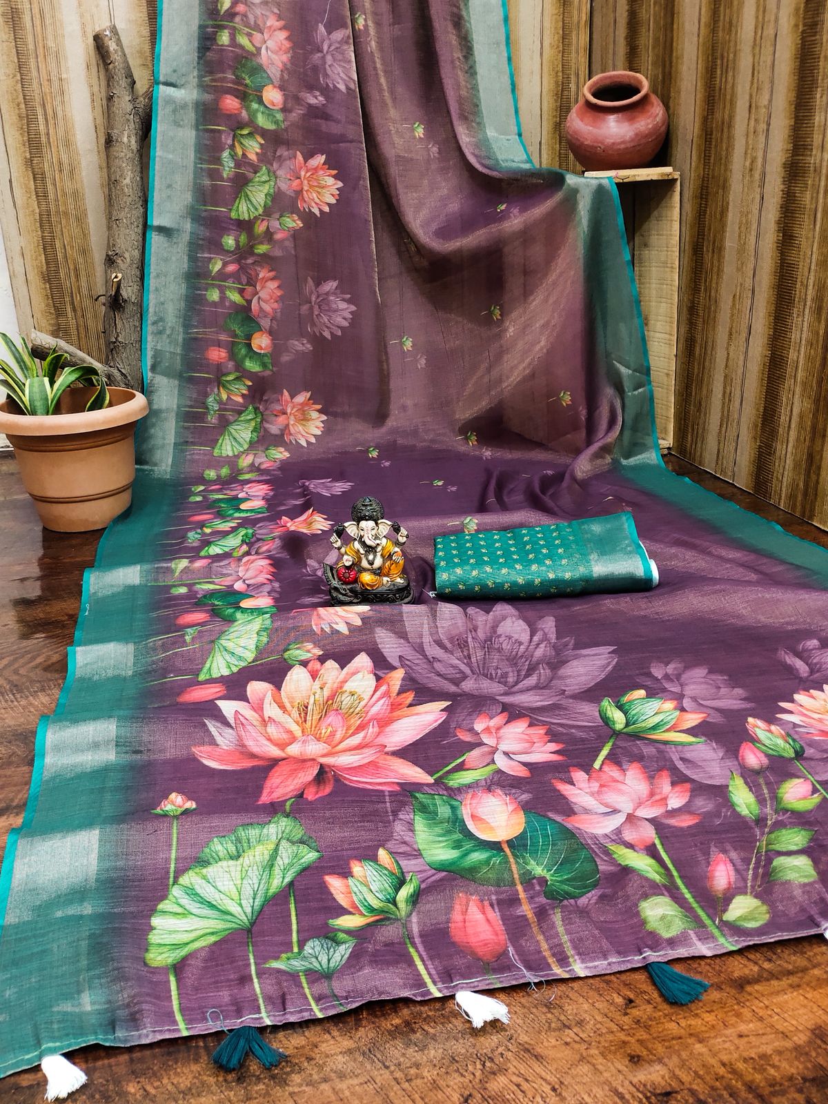 Lekha VC Erode Cotton Erode Border Net Blends Printed Saree