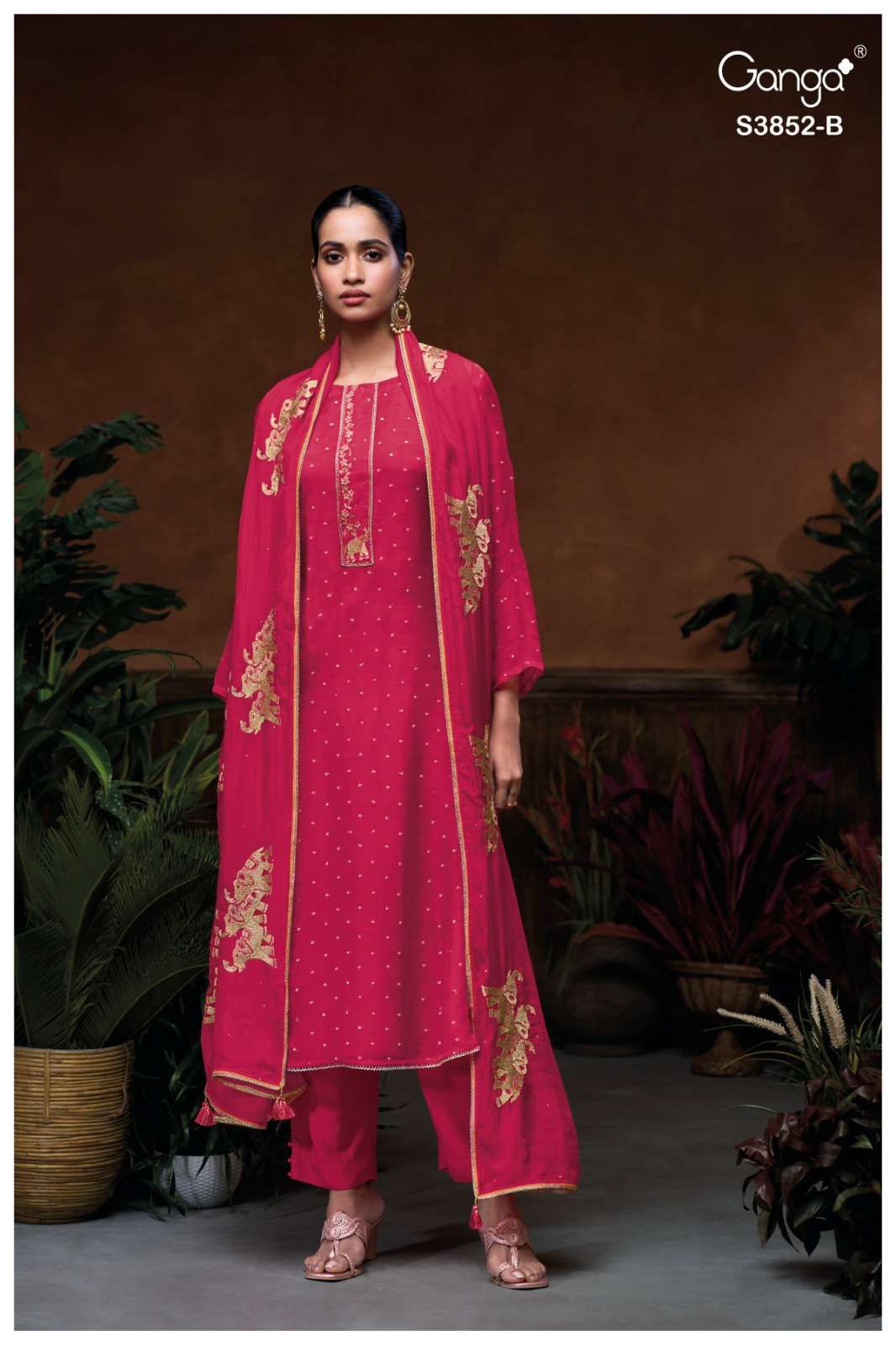 Ganga Klyra 3852 Designer Organza Silk Salwar Suit Collection