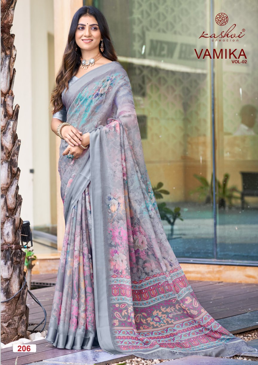 Kashvi Vamika Vol 2 Dull Moss Viscose Festive Wear Sarees Collection