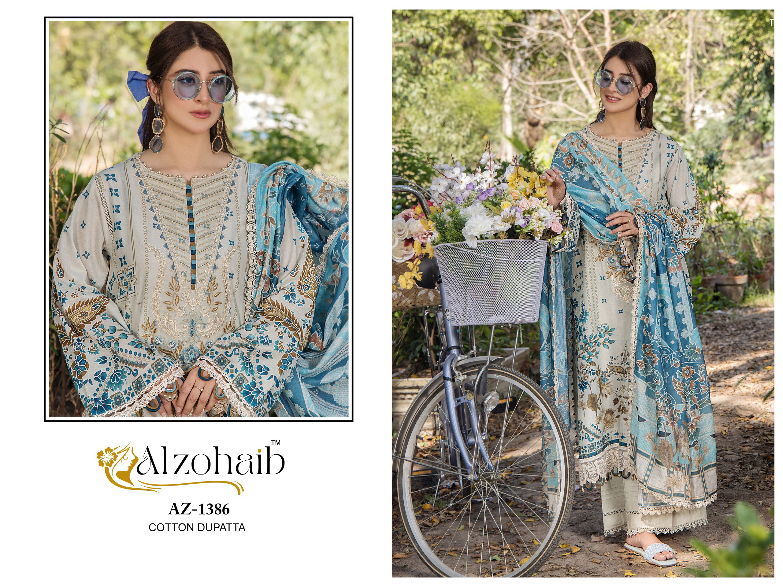 Alzohaib Aaida Vol 2 Cotton Dupatta Fancy Pakistani Suit Collection
