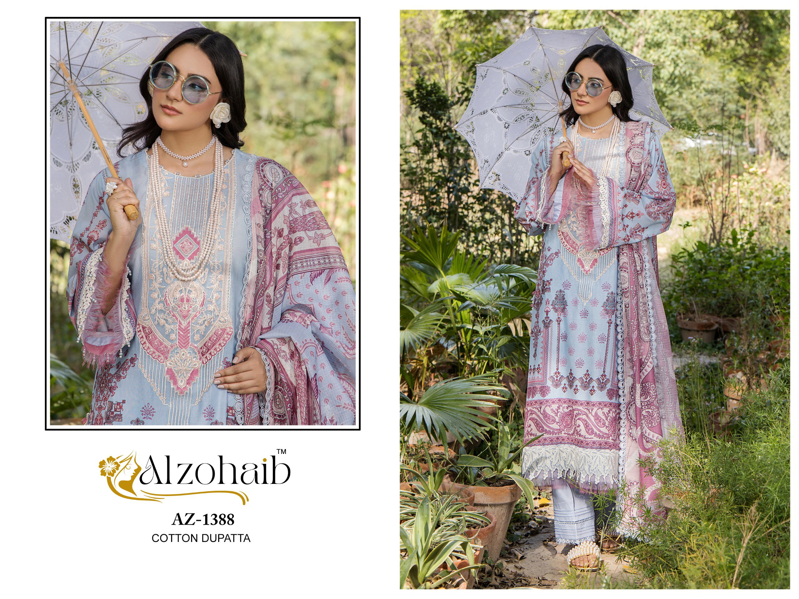 Alzohaib Aaida Vol 2 Cotton Dupatta Fancy Pakistani Suit Collection