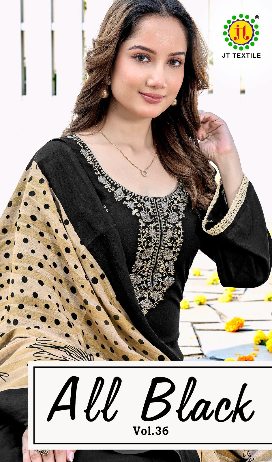 Jt All Black Vol 36 Rayon Sequence Embroidery Work Dress Material